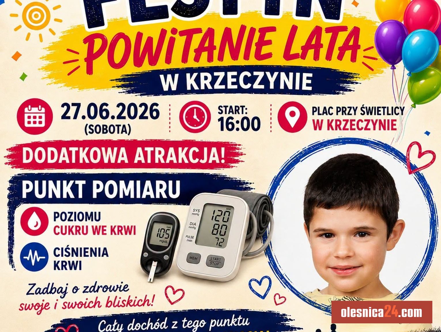 Festyn Powitanie Lata. Pomiary cukru i zbiórka dla Ignasia - Zdjęcie artykułu